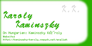 karoly kaminszky business card